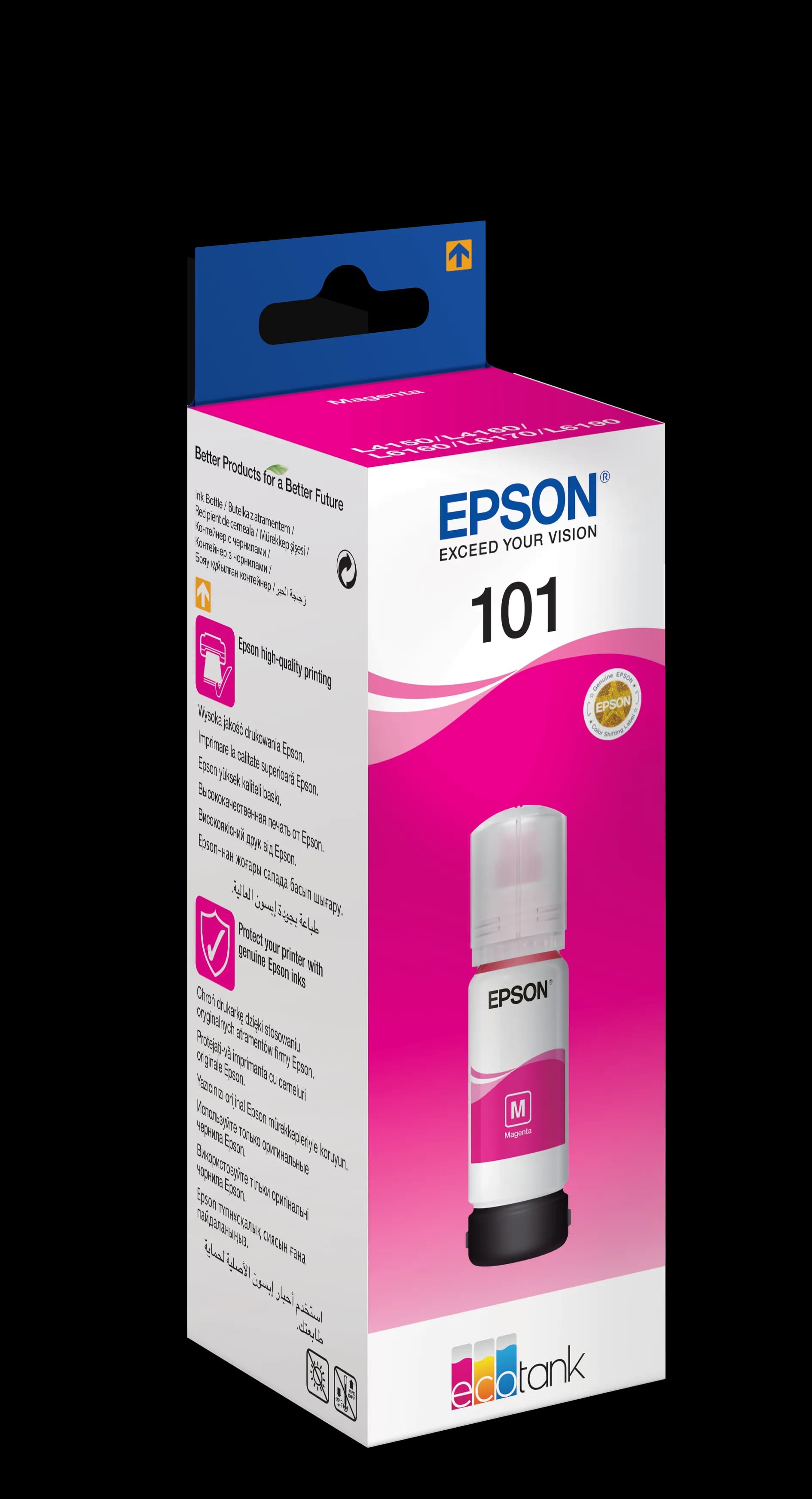 Epson 101 Ecotank Magenta ink bottle (70ml). 6000 pages @ 5% coverage.
