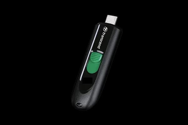 TRANSCEND 128GB JF790C USB C (5Gpbs) CAPLESS FLASH DRIVE - BLACK AND GREEN