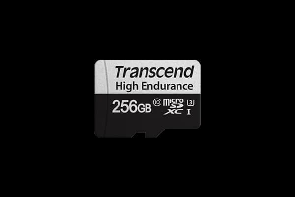 TRANSCEND 350V 256GB HIGH ENDURANCE MICRO SD UHS-I  U3 CLASS10 - READ 100 MB/S - WRITE 45MB/S - WITH SD ADPTOR