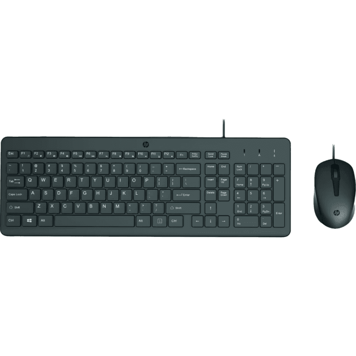 HP 150 Wired Mouse and Keyboard Combo Set English - Black