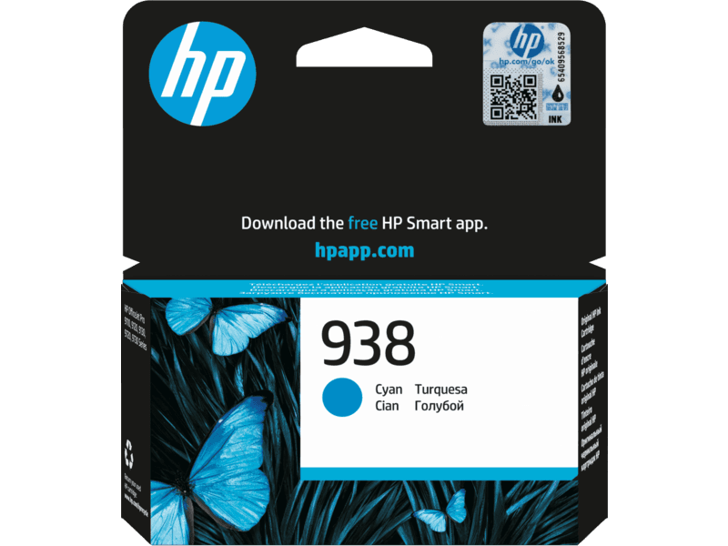 HP 938 Cyan Original Ink Cartridge