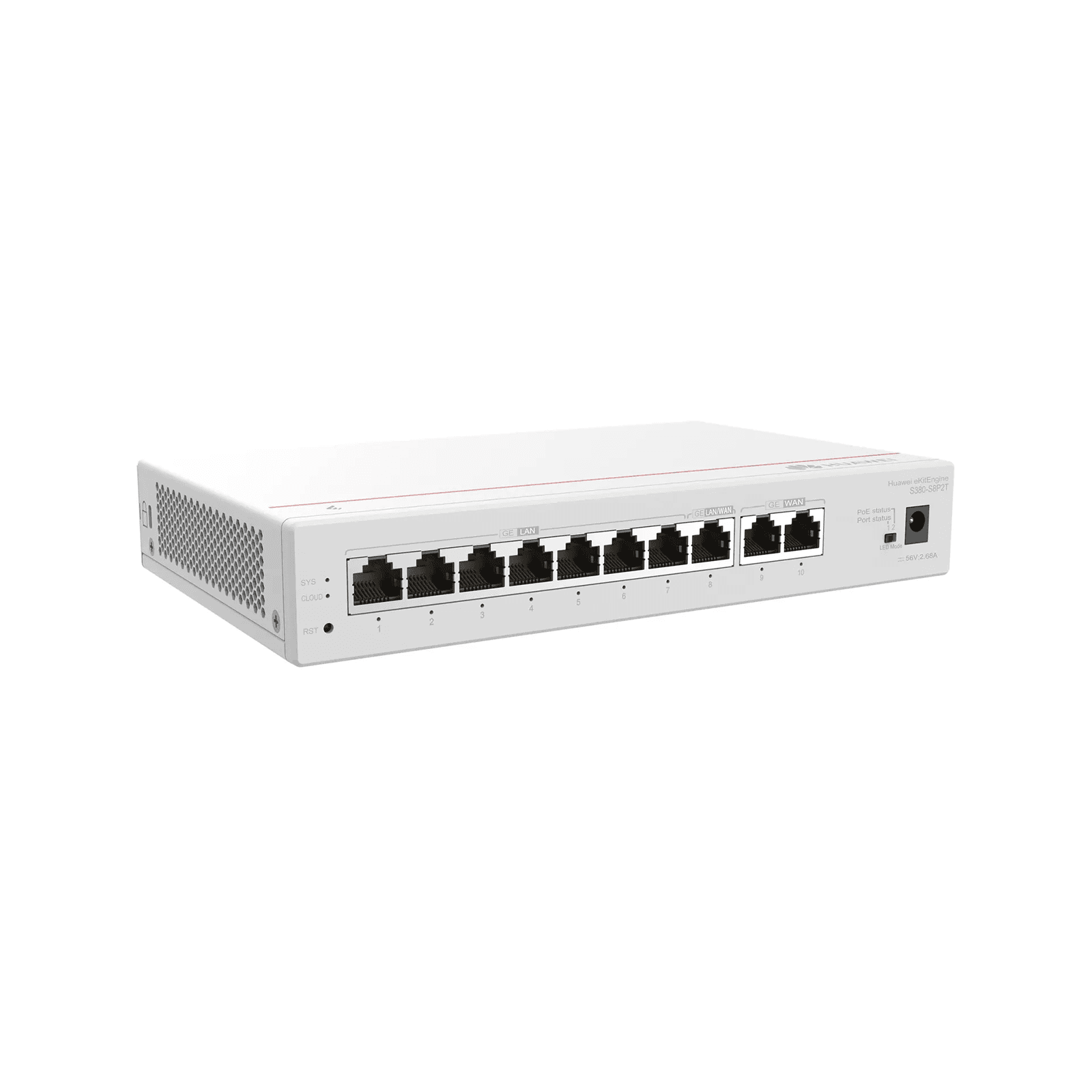 S380 S8P2T 2*GE WAN 8*GE LAN(PoE+ 124W) up to 350 users forwarding performance 2Gbps