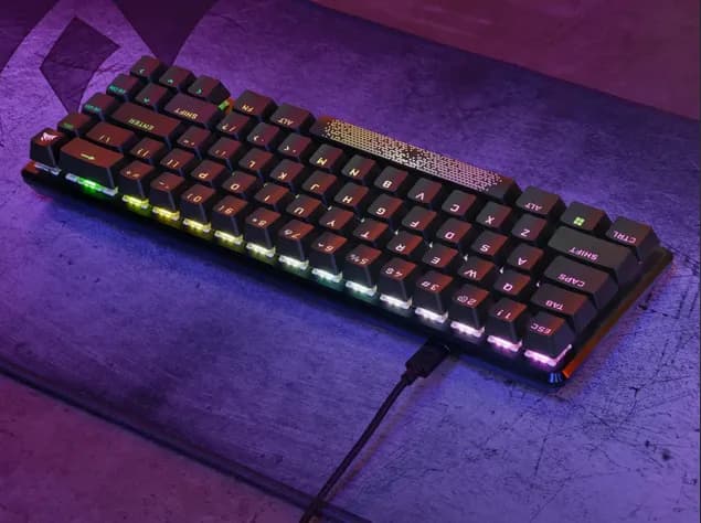 Corsair K65 PRO MINI RGB 65% Optical-Mechanical Gaming Keyboard - Corsair OPX switches - Black