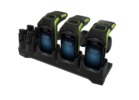 Zebra RFD40; 3 Device Slots/4 Toaster Slots; Charge Only Cradle with support for TC51/52/52x/52ax/56/57/57x. Requires Power Supp