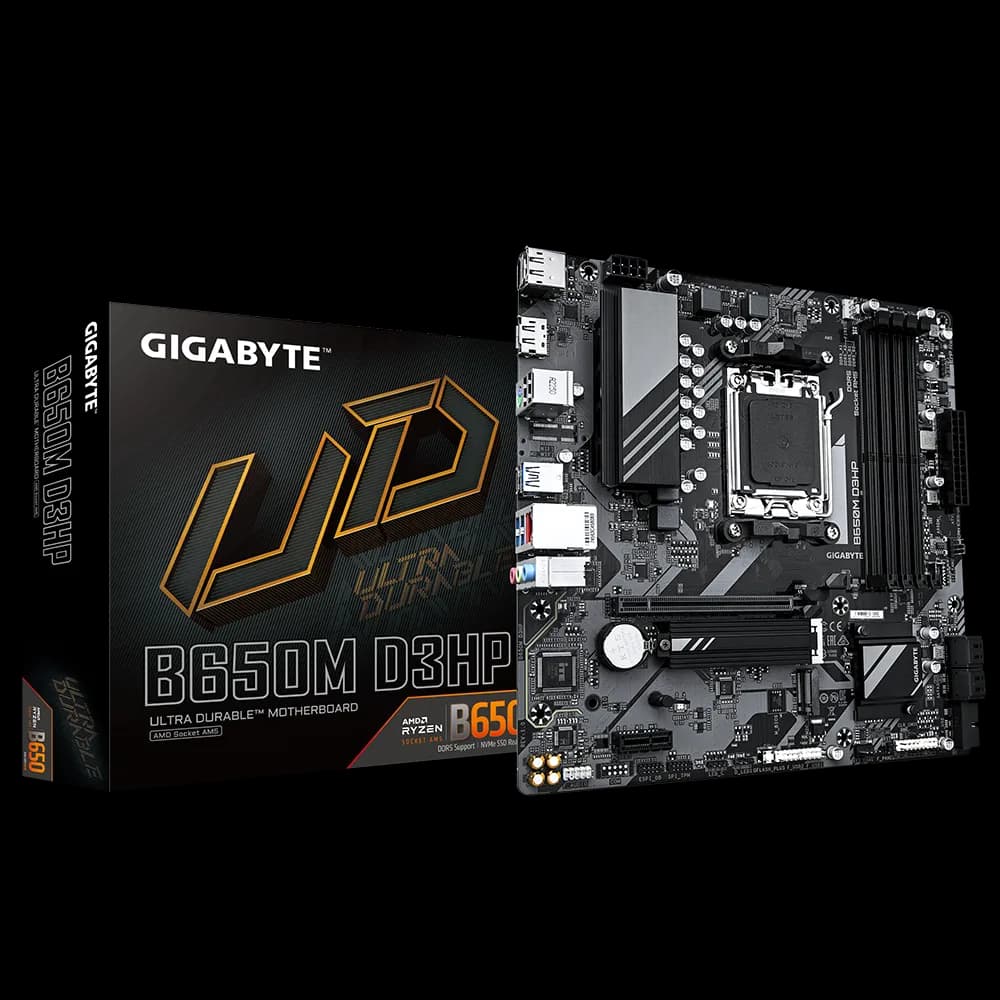 GIGABYTE AMD B650 Chipset for AMD AM5; 4x Dual DDR5; 2x M2; 1x HDMI 2x DP