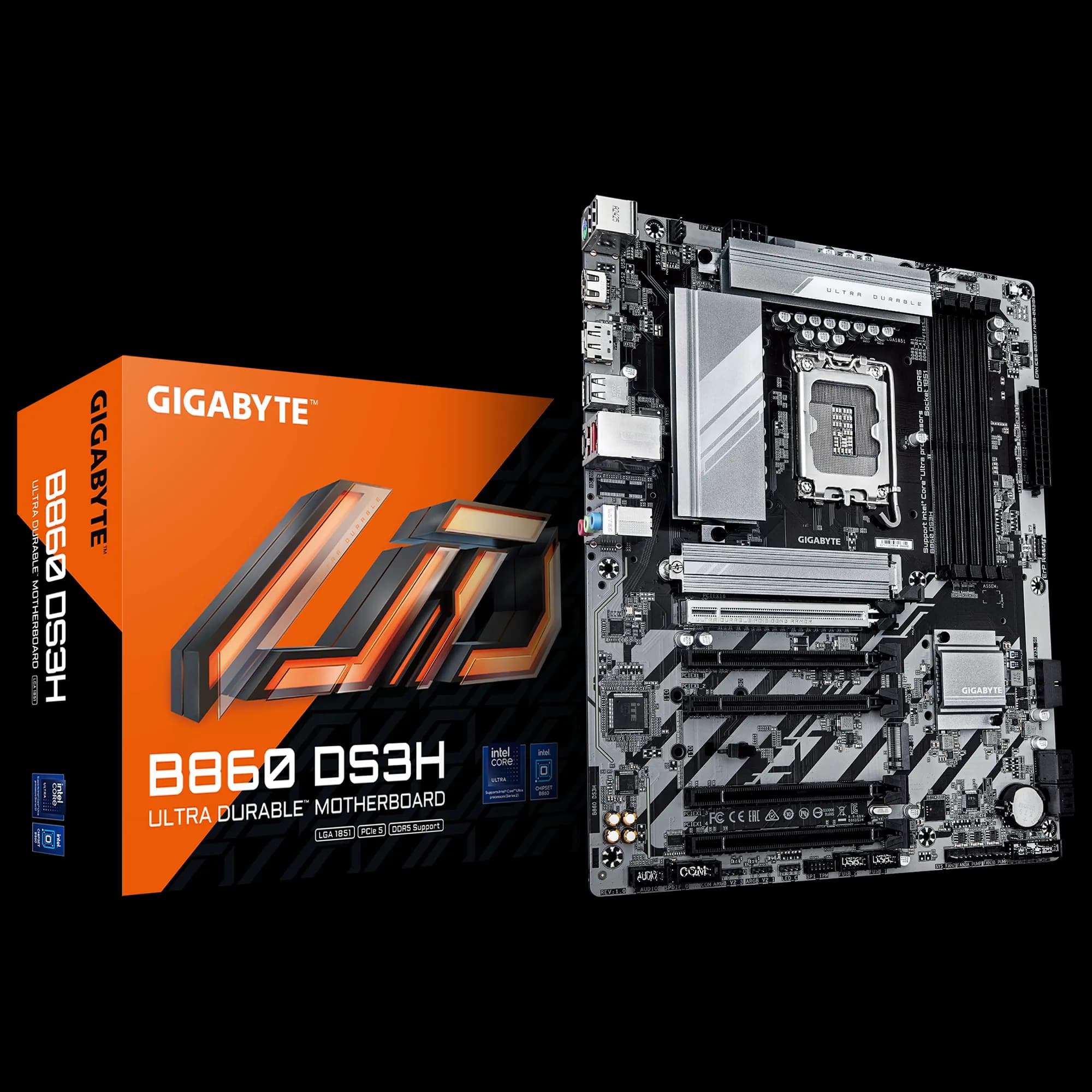 GIGABYTE Intel® B860 Chipset for LGA 1851; 4x DDR5; 2x M2; HDMI/DP ; ATX