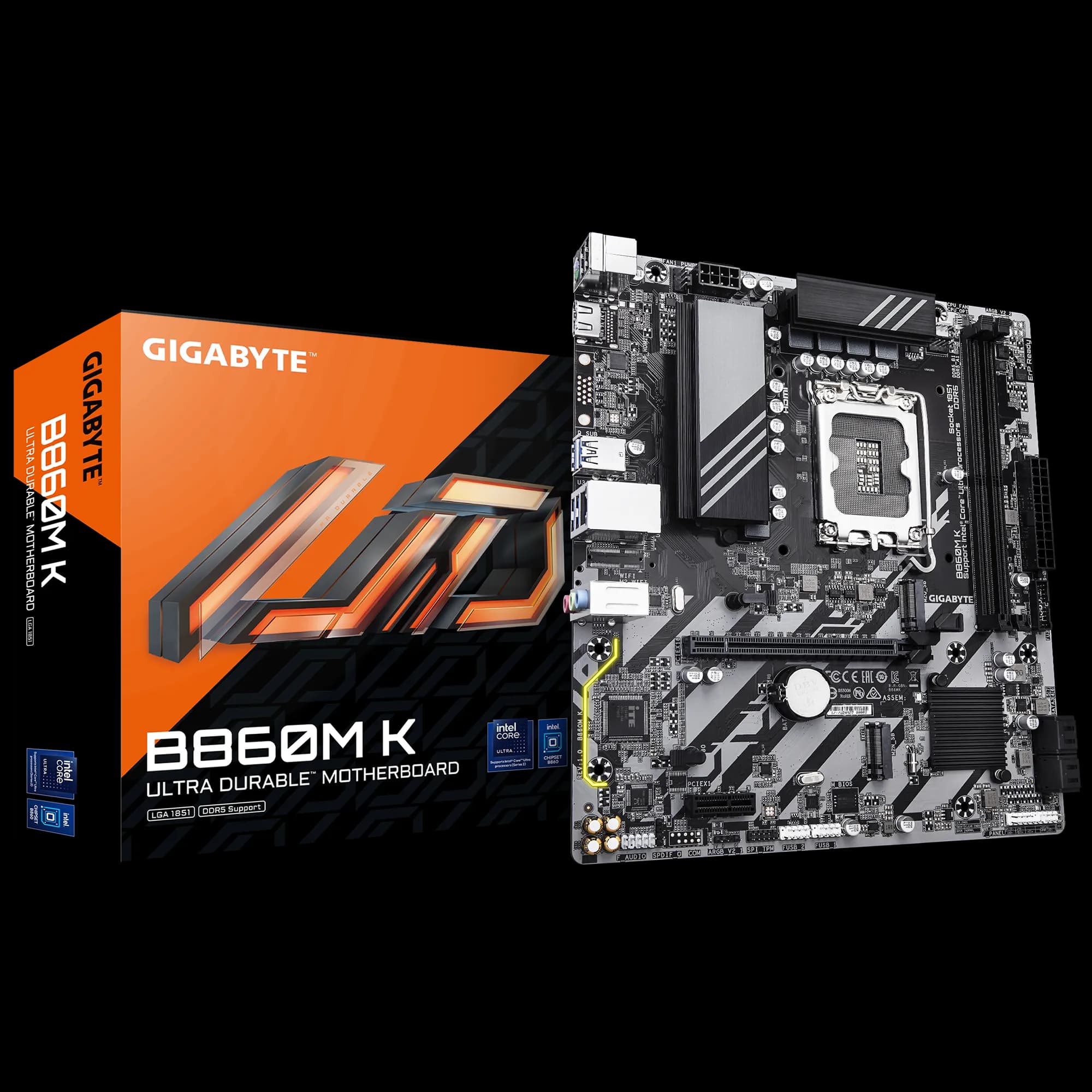 GIGABYTE Intel® B860 Chipset for LGA 1851; 2x DDR5; 2x M2; HDMI; mATX