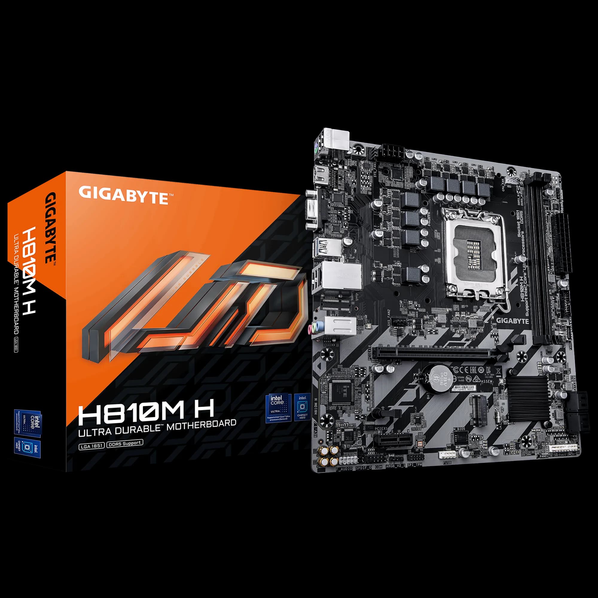 GIGABYTE Intel® H810 Chipset for LGA 1851; 2x DDR5; 1x M2; HDMI 1x VGA; mATX