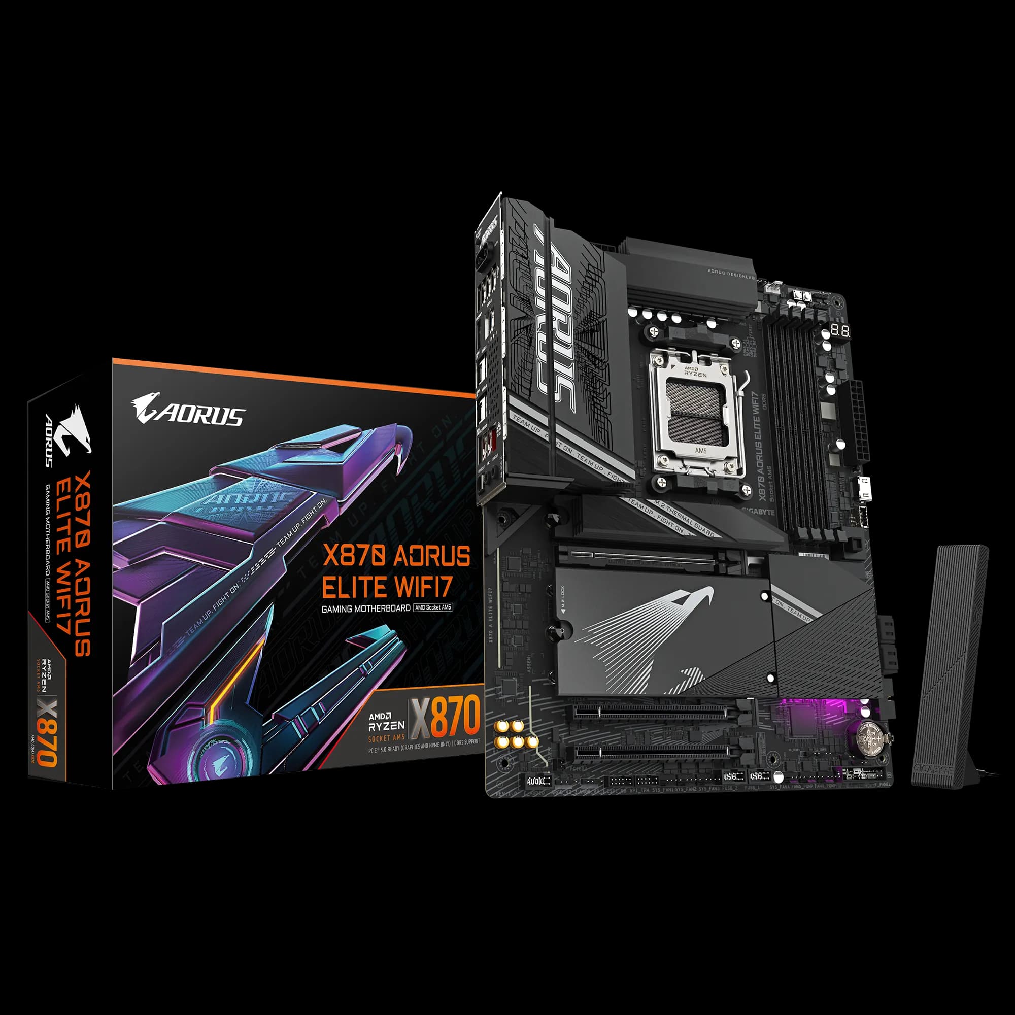 GIGABYTE Aorus AMD X870 Chipset for AMD AM5; 4x DDR5; 4x M2; 2x HDMI (1x Front)/2 x USB4® USB Type-C®; ATX.