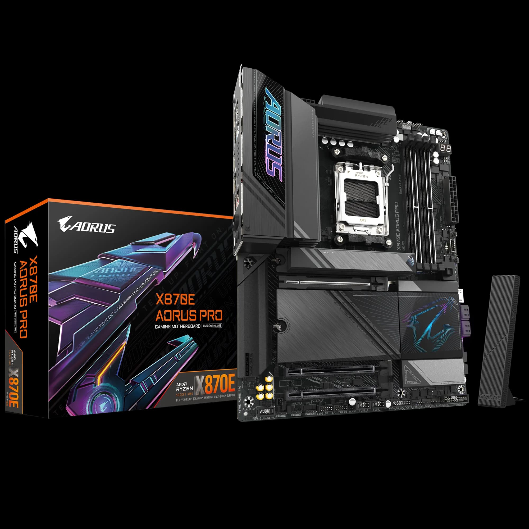 GIGABYTE Aorus AMD X870 Chipset for AMD AM5; 4x DDR5; 4x M2; 2x HDMI (1x front)/2 x USB4® USB Type-C®; Wi-Fi 7; ATX.