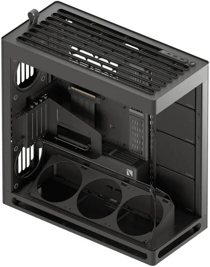 Aerocool HAVN HS 420 VGPU Edition Black EATX case - Adjustable GPU Bracket - Supports 11 fans (0 incl) - 4x 3.5''or 8x 2.5''