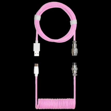 Cooler Master KB Coiled Cable; Double-Sleeved; Magenta; Type C